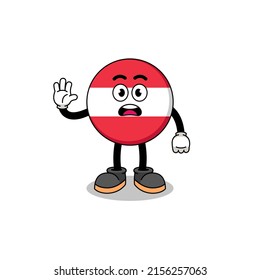 austria flag cartoon illustration doing stop hand , character design