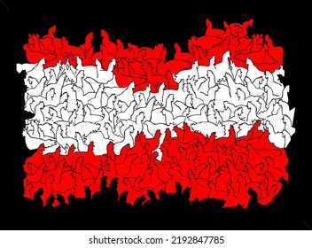 Austria flag chickens livestock vector