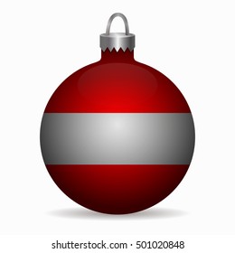 austria flag christmas ball vector