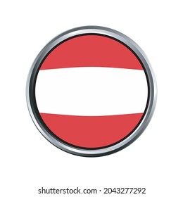 austria flag with chrome circle frame