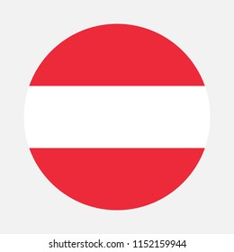 Austria flag circle, Vector image and icon