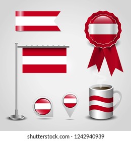 Austria flag design vector 