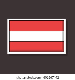 Austria flag design. Vector sticker