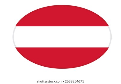 Austria flag ellipse shaped. vector	