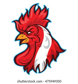 Austria Flag Fire Chicken Rooster Logo Design Vector Inspiration Isolated on White Background
