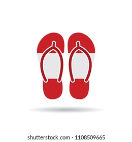 Austria flag flip flop sandals icon on a white background.
