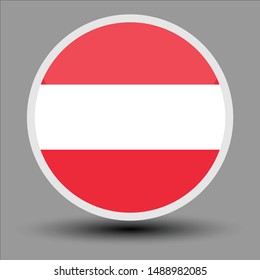 Austria flag in the form of a circle, can be used for independence or other events