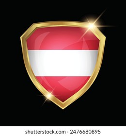 Austria Flag Golden Shield Logo