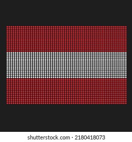 Austria flag with grunge texture in dot style. Abstract vector illustration of a flag with halftone effect for wallpaper. Happy Independence Day background concept.