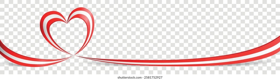 Austria flag heart banner ribbon vector illustration on transparent background isolated