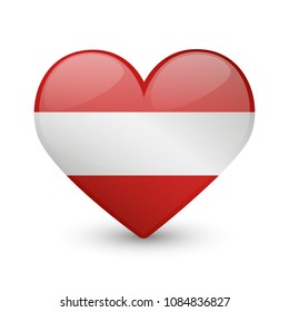 Austria Flag Heart Love Emoji Icon Object Symbol Gradient Vector Art Design Cartoon Isolated 