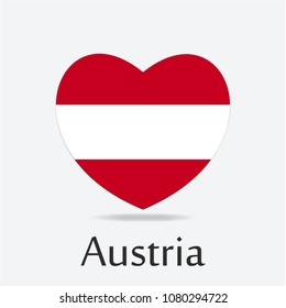 Austria Flag in Heart Shape