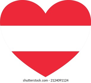 Austria  flag in heart shape isolated  on png or transparent  background,Symbols of Austria, template for banner,card,advertising ,promote, and business matching country poster, vector