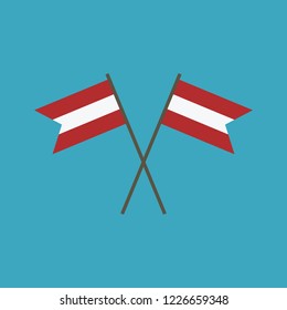Austria flag icon in flat design. Independence day or National day holiday concept.