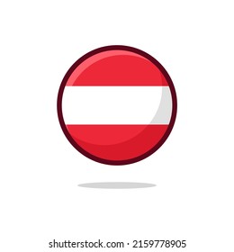 Icono de la bandera de Austria. Estilo plano de la bandera austriaca aislado sobre un fondo blanco - vector de existencias.