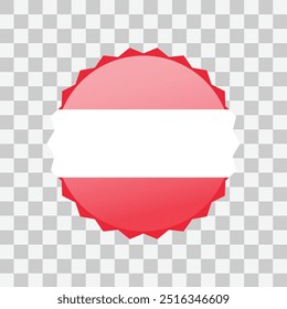 Icono de la bandera de Austria aislado en fondo transparente. Vector