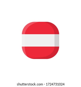 Austria Flag Icon , National Flag Square Symbol .