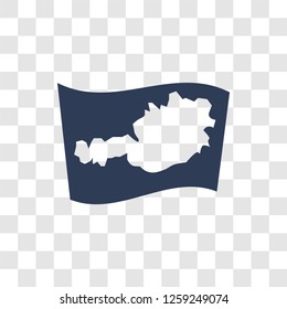 Austria flag icon. Trendy Austria flag logo concept on transparent background from Country Flags collection