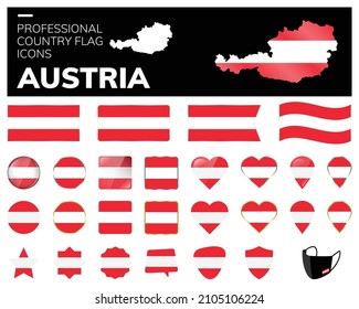 Austria Flag Icons Vector
Professional Country flag icons