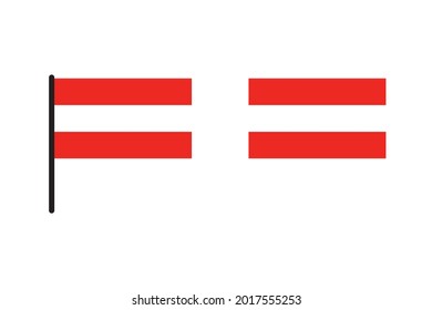 Austria Flag isolated on white background