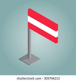austria flag isometric style