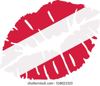 Austria flag kiss