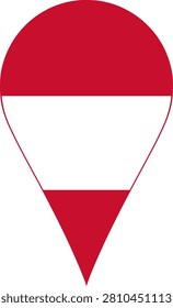 Austria Flag Location Pin Map Marker Austrian Destination GPS Vector Icon