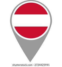 Austria flag location pin, Austria flag on location pin, Austria map pointer in high quality
