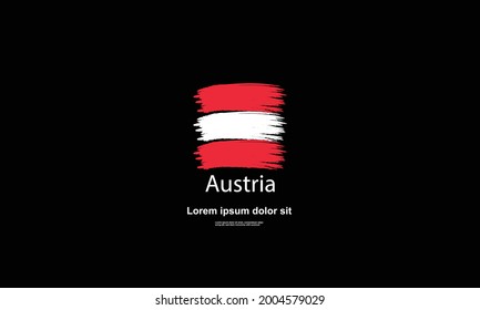 Österreich-Flagge auf Pinselhintergrund