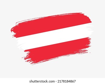 Austria flag made in textured brush stroke. Patriotic country flag on white background