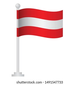 Austria flag. National flag of Austria on pole vector 