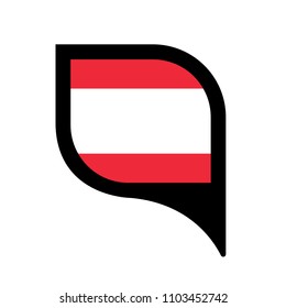 Austria flag and navigation icon.Austria here. map pointer