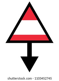 Austria flag and navigation icon.Austria here. map pointer