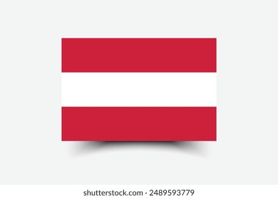 Bandera de Austria. Bandera de Austria. La proporción oficial. Icono de marca. Color estándar. Tamaño estándar. Una bandera rectangular. Ilustración de computadora. Ilustración digital Ilustración vectorial.