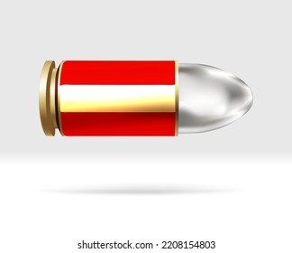 Austria flag on bullet. A bullet danger moving through the air. Flag template. Easy editing and vector in groups. National flag vector illustration on background.