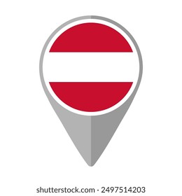 Austria Flag on Location Pin