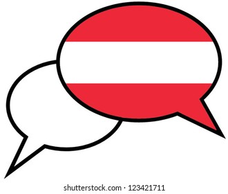  AUSTRIA flag on speaking bubble