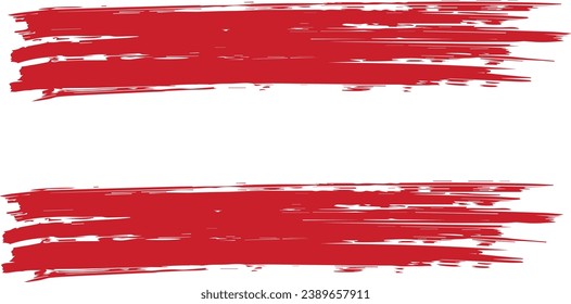Austria Flag Paint Brush Strokes