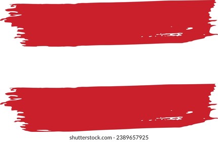 Austria Flag Paint Brush Strokes