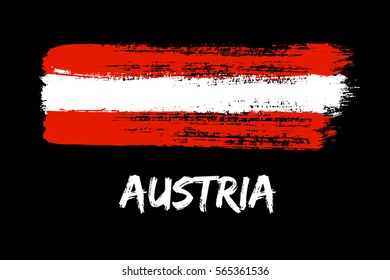 trazos de pincel de la bandera de Austria