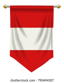 Austria flag or pennant isolated on white