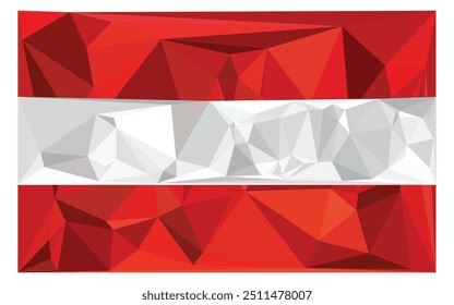 Austria Flag Realistic polygonal background