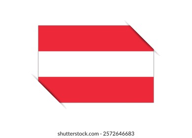 Austria flag - rectangle colorful flag representing a country cultural identity and heritage. The essence of national pride and unity. Attached by the corners in a paper album