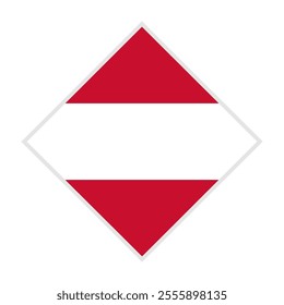 austria flag - rhombus shape icon on white background