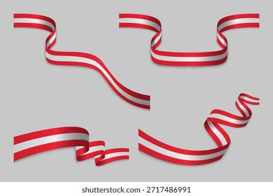Cinta de la bandera de Austria con rayas Horizontales rojas y blancas