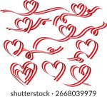 Austria Flag Ribbon Hearts Vector Illustration