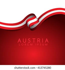 Austria Flag Ribbon : Vector Illustration