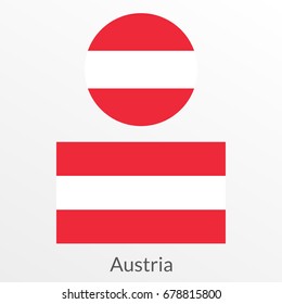 Austria flag set. Austrian national symbol. Vector illustration.