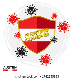 Österreichs Schutzschild als Symbol gegen das Korona-Virus