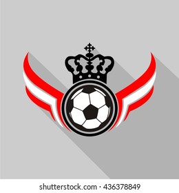 Austria flag with soccer ball team